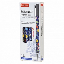 картинка РУЧКА Hatber шариковая Botanica/Ботаника Синяя 0,7мм с колпачком и клипом чернила на масл.основе -Ассорти- 12шт. в картонной коробке  BP_076112 от магазина