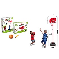 картинка Набор для игры в баскетбол (щит с корзиной на стойке (корзина 23 см; щит 34х25; высота стойки 145см) +мяч+насос), пластик от магазина