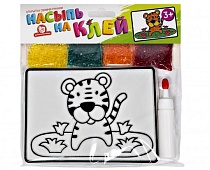 картинка Набор для творчества "НАСЫПЬ НА КЛЕЙ «Тигр» (арт. 1143К)  1143К от магазина