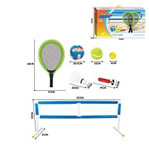 картинка Набор для игры в теннис (сетка 151х57, ракетка 68см, мячи 22см, 12см, 6см, волан, насос) от магазина