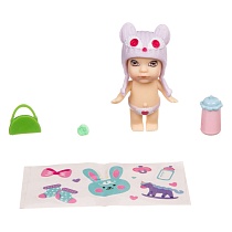 картинка Набор игровой Bondibon куколка OLY в шапочке-ушанке с животным  и аксессуарами в шаре, ВОХ 10х10х10 см, мальчик-D, размер 8см, арт.5558-1. от магазина