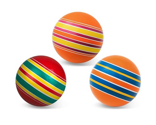 картинка Мяч д. 100мм  Серия "Полосатики" ручное окраш. (ленточки, тропинки)															 от магазина