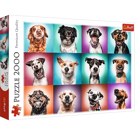 картинка Забавные портреты собак, 2000 деталей, Trefl от магазина