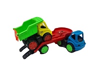 картинка Пластмассовая игрушечная машина Toy Bibib "Эвакуатор с грузовиком" (35*12*18 см), сетка от магазина