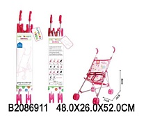 картинка Коляска-трость для кукол (пластиковая), складная, размер в собранном состоянии: 48*26*52 см,  в пакете  2086911 от магазина