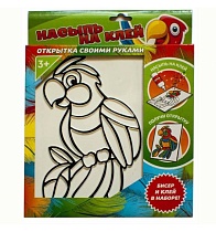 картинка Набор для творчества "НАСЫПЬ НА КЛЕЙ ПОПУГАЙ» тип 24 (арт.1124К)  1124К от магазина